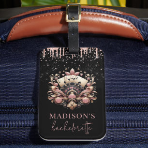 Casino Bachelorette Luxus Black Pink Gold Gepäckanhänger