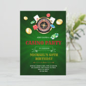 Casino Bingo Bunco Party Einladung (Stehend Vorderseite)