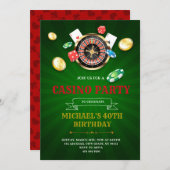 Casino Bingo Bunco Party Einladung (Vorne/Hinten)