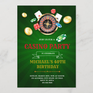 Casino Bingo Bunco Party Einladung