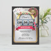 Casino Birthday Einladung Poker Spielkarte (Stehend Vorderseite)