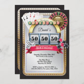 Casino Birthday Einladung Poker Spielkarte (Vorne/Hinten)