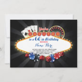 Casino Birthday Night Las Vegas Party Einladung (Vorderseite)
