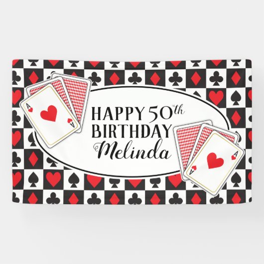 Casino Birthday Party Banner (Horizontal)