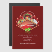 Casino Birthday Party Magneteinladung (Vorne/Hinten)