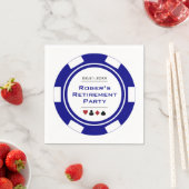 Casino Blue White Poker Chip Pension Party Serviette (Beispiel)