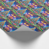 Casino Card Tisch und Poker Chip Weihnachtsbaum Geschenkpapier (Ecke)