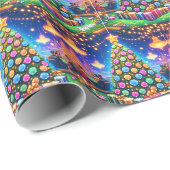 Casino Card Tisch und Poker Chip Weihnachtsbaum Geschenkpapier (Rolleneckpunkt)