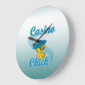 Casino Chick #3 Große Wanduhr (Winkel)