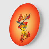 Casino Chick #5 Große Wanduhr (Winkel)