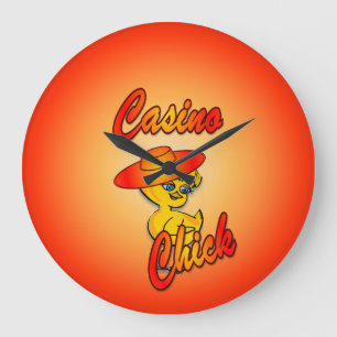 Casino Chick #5 Große Wanduhr