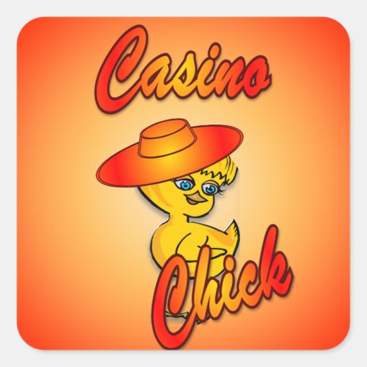 Casino Chick #5 Quadratischer Aufkleber (Vorderseite)