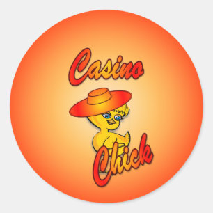 Casino Chick #5 Runder Aufkleber
