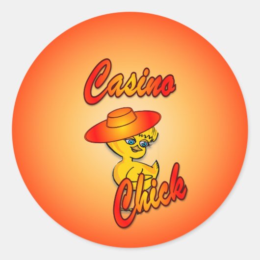 Casino Chick #5 Runder Aufkleber (Vorderseite)