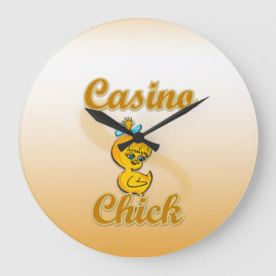 Casino Chick Große Wanduhr