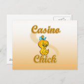 Casino Chick Postkarte (Vorne/Hinten)