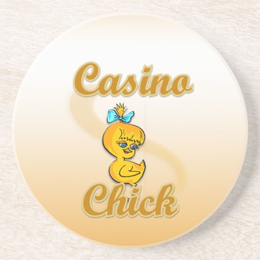 Casino Chick Sandstein Untersetzer (Vorne)