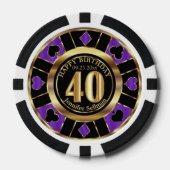 Casino Chip Las Vegas 40. Geburtstag - Lila (Vorderseite)