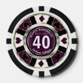 Casino Chip Las Vegas Geburtstag - Lila (Vorderseite)