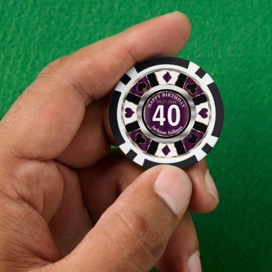 Casino Chip Las Vegas Geburtstag - Lila (Hand)