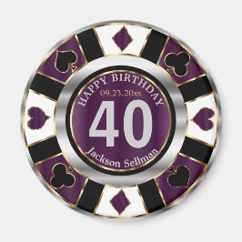 Casino Chip Las Vegas Geburtstag - Lila Magnet