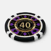 Casino Chip Las Vegas Geburtstag - Lila und Gold (Einzeln)