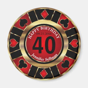 Casino Chip Las Vegas Geburtstag Magnet