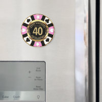 Casino Chip Las Vegas Geburtstag - Pink Magnet