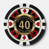 Casino Chip Las Vegas Geburtstag - Rot (Vorderseite)
