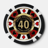 Casino Chip Las Vegas Geburtstag - Rot (Rückseite)