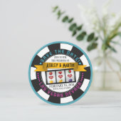 Casino Chip Vegas Wedding Sichern Sie das Datum Save The Date (Stehend Vorderseite)