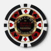 Casino Chip Wedding - Drink auf uns - Rot (Vorderseite)