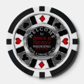 Casino Chip Wedding - Drink auf uns - Silver & Red (Vorderseite)