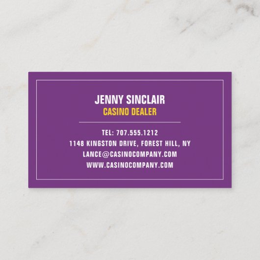 Casino Chips, Casino, Gaming Industrie Visitenkarte (Rückseite)