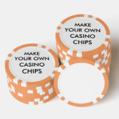 CASINO-CHIPS für Personalisierte ORANGE-POKER Pokerchips (Stapel)