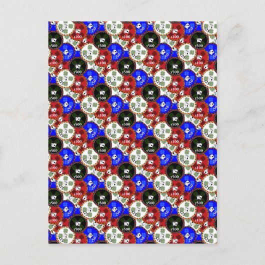 Casino Chips Postkarte (Vorderseite)