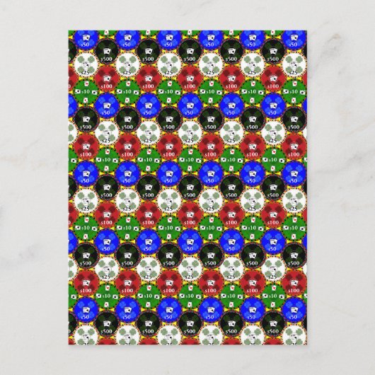Casino Chips Postkarte (Vorderseite)