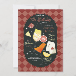 Casino-Cocktails Las Vegas Geburtstags-Würfelkarte Einladung