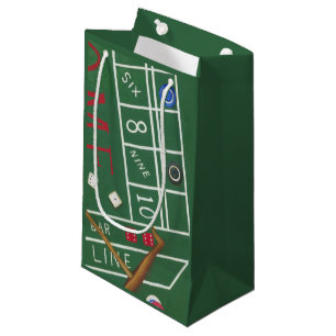 Casino Craps Tisch mit Chips und Würfeln Kleine Geschenktüte