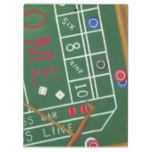 Casino Craps Tisch mit Chips und Würfeln Klemmbrett (Rückseite)