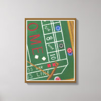 Casino Craps Tisch mit Chips und Würfeln