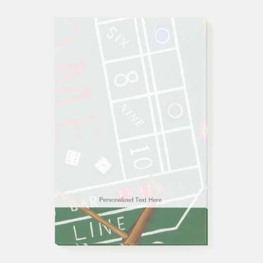 Casino Craps Tisch mit Chips und Würfeln Post-it Klebezettel (Vorderseite)