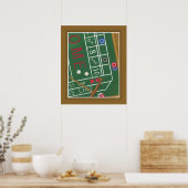 Casino Craps Tisch mit Chips und Würfeln Poster (Küche)