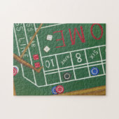 Casino Craps Tisch mit Chips und Würfeln Puzzle (Horizontal)
