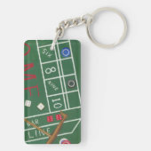 Casino Craps Tisch mit Chips und Würfeln Schlüsselanhänger (Rückseite)