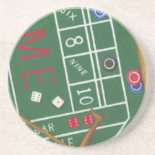 Casino Craps Tisch mit Chips und Würfeln Untersetzer (Vorne)