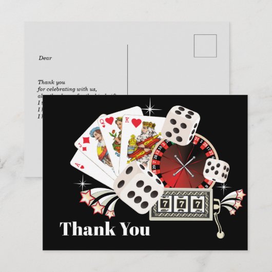 Casino danke Karte (Vorne/Hinten)