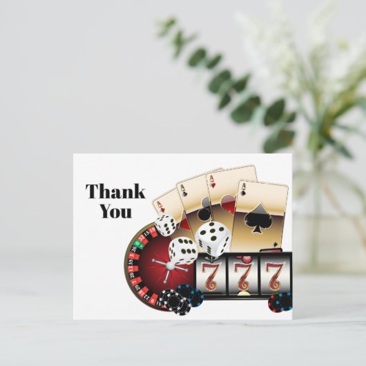 Casino danke Karte (Stehend Vorderseite)