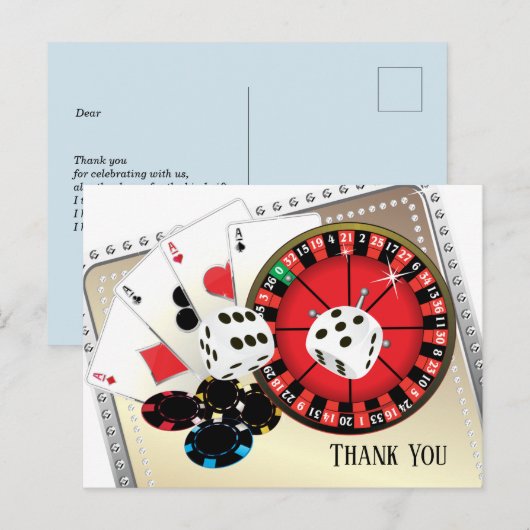 Casino danke Karte (Vorne/Hinten)