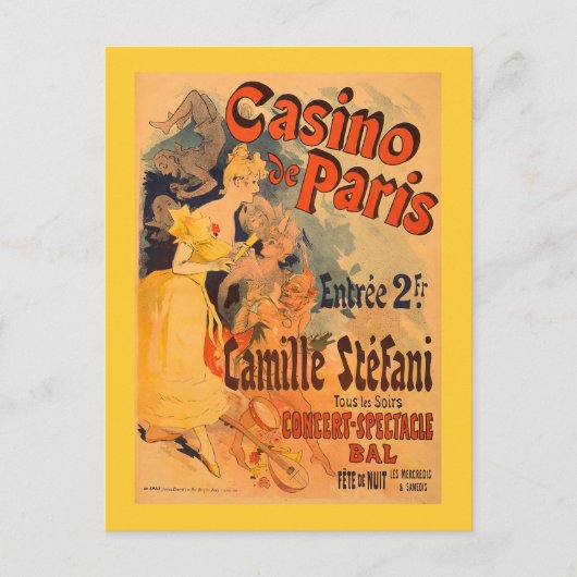 Casino de Paris Vintag Art Poster Postkarte (Vorderseite)